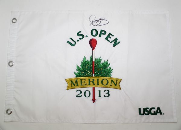 Rory McIlroy Autographed 2013 Embroidered White Merion Flag JSA COA