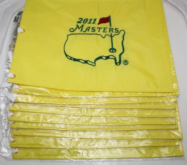 Lot of Ten 2011 Masters Embroidered Flags