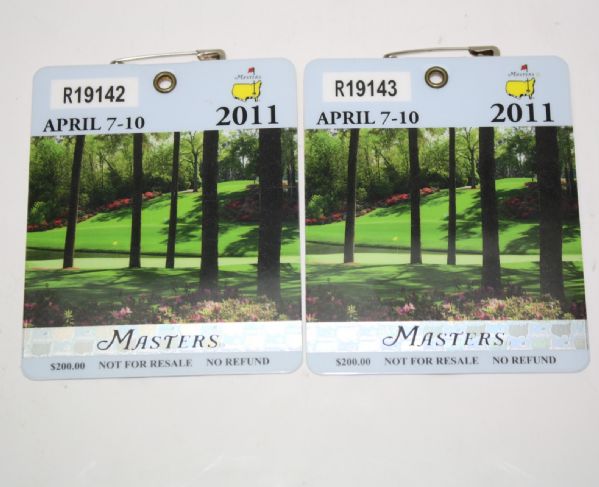 Lot of Two Masters 2011 Masters Badges Charl Schwartzel
