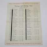 1960 Masters Pairing Sheet - Palmers Second Green Jacket