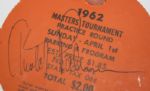 1962 Sunday RARE Masters Tournament Badge #526 - Arnold Palmer Signed JSA COA