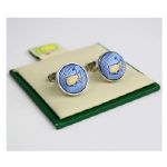 Master Cuff Links- Light Blue embroidered