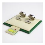 Master Cuff Links- Light Blue embroidered