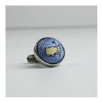 Master Cuff Links- Light Blue embroidered