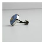 Master Cuff Links- Light Blue embroidered