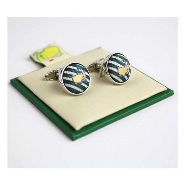 Masters Cuff Links- Green White stripe