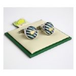 Masters Cuff Links- Green White stripe