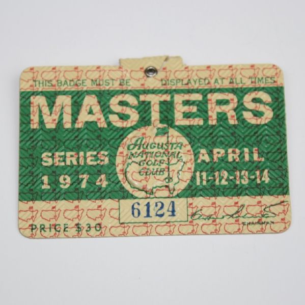 1974 Masters Badge - Gary Player Champ-This badge Is Missing Pinback