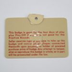 1974 Masters Badge - Gary Player Champ-This badge Is Missing Pinback