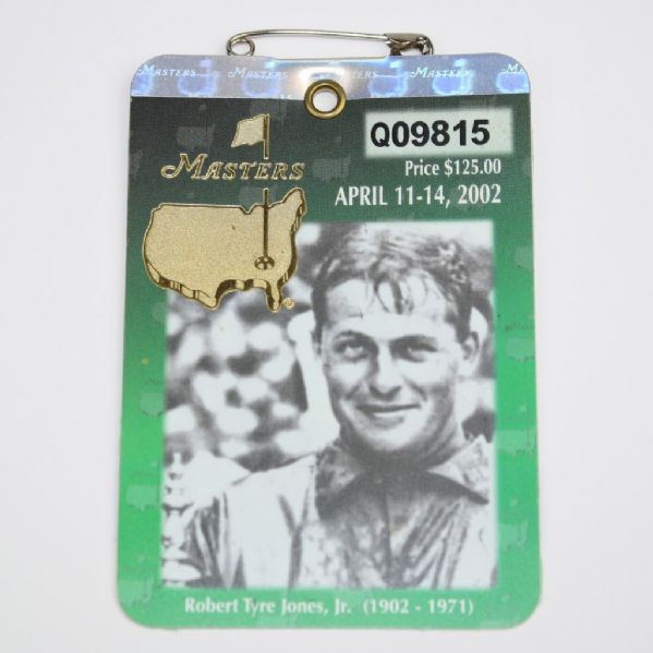 2002 Masters Badge - Tiger Woods 3rd Masters Win 