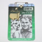 2002 Masters Badge - Tiger Woods 3rd Masters Win 