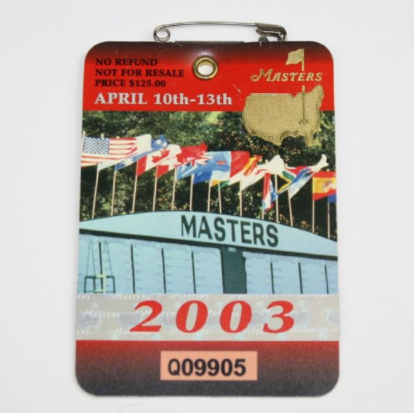 2003 Masters Badge - Mike Weir Masters Win
