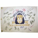 1992 PGA Championship Embroidered Flag - Signed by 31 Including Champ Nick Price JSA COA