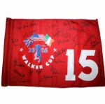2005 Course Flown Walker Cup Flag Signed by Full European and USA Squads-Chicago Golf Club JSA COA