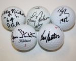 Lot of 5 PGA Champions Signed Golf Balls JSA COA