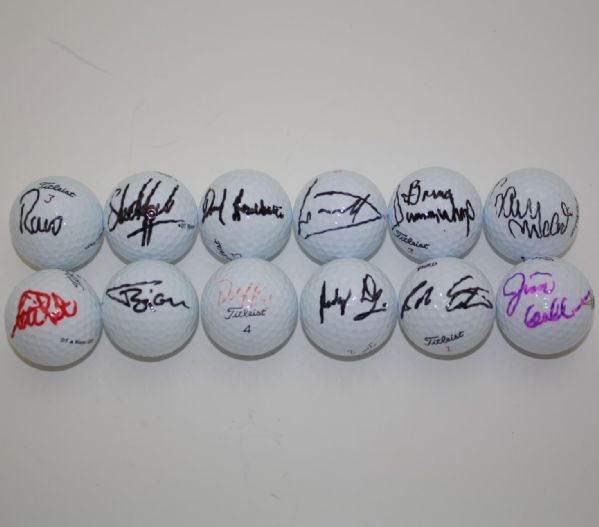 Lot of 12 Miscellaneous Signed Golf Balls JSA COA