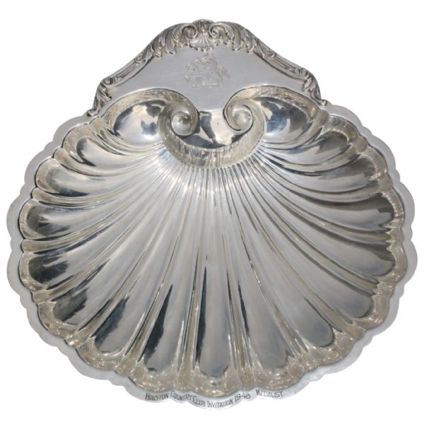 1948 Houston C.C. Invitational Medalist-Ornate Silver Oyster Candy Dish - Frank Stranahan