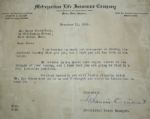 1926 Francis Ouimet Signed (TLS) on MetLife Letterhead JSA COA