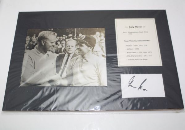 Gary Player Signed 3x5 Cut Signature Matted Display JSA COA