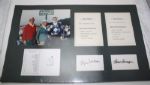 Byron Nelson and Gene Sarazen Signed 3x5 Cuts - Display JSA COA