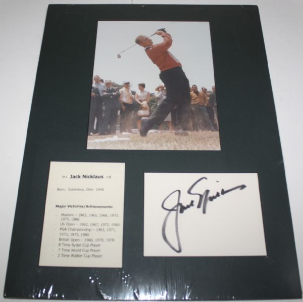 Jack Nicklaus LARGE Signed Cut - Display JSA COA