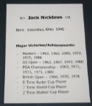 Jack Nicklaus LARGE Signed Cut - Display JSA COA