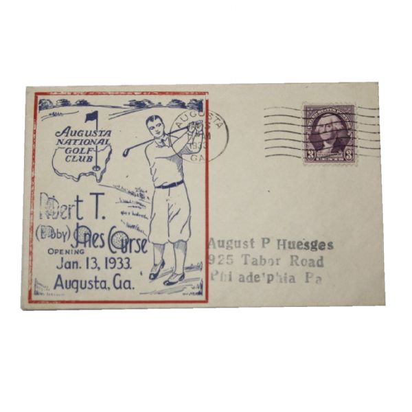 1933 Augusta National First Day Envelope Cover with Bobby Jones