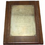 Frank Stranahans 1952 Houston Open Runner-Up Plaque-Jack Burke Wins PGA Event