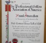 Mid-Century Honor Roll Golf Plaque Issued by PGA to Frank Stranahan