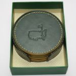 Masters Green and Yellow Genuine Leather Coasters