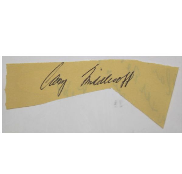 Cary Middlecoff Signed Cut - Masters Champ 1955 - JSA D83208