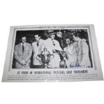 Gene Sarazen Signed 1941 Newspaper Replica JSA COA