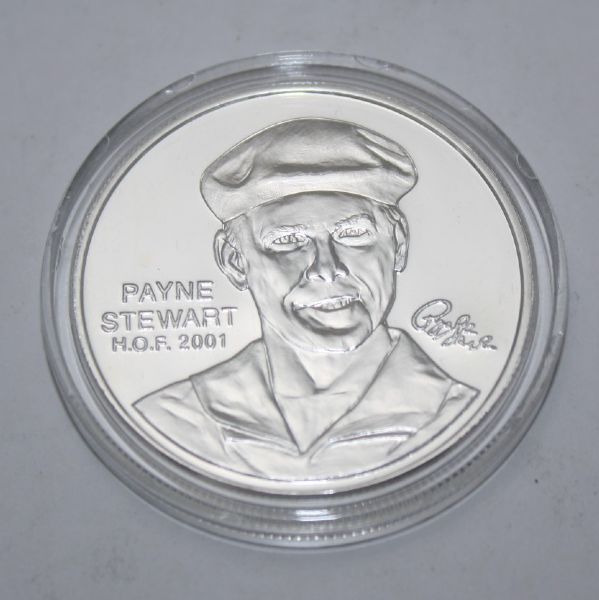 Payne Stewart Engraved Hall of Fame 1oz .999 Silver Art Round/Coin  Memorial Piece