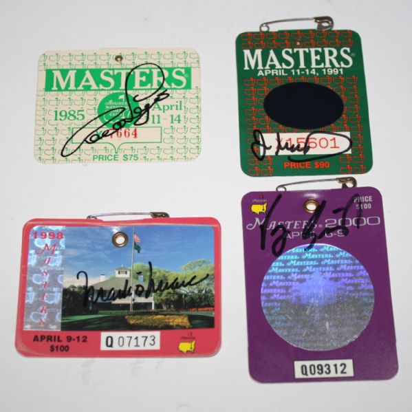 Lot of Four Signed Masters Badges by Respective Winners JSA COA