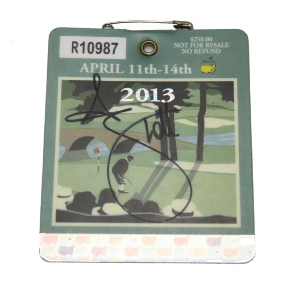 Adam Scott Signed 2013 Masters Badge JSA COA