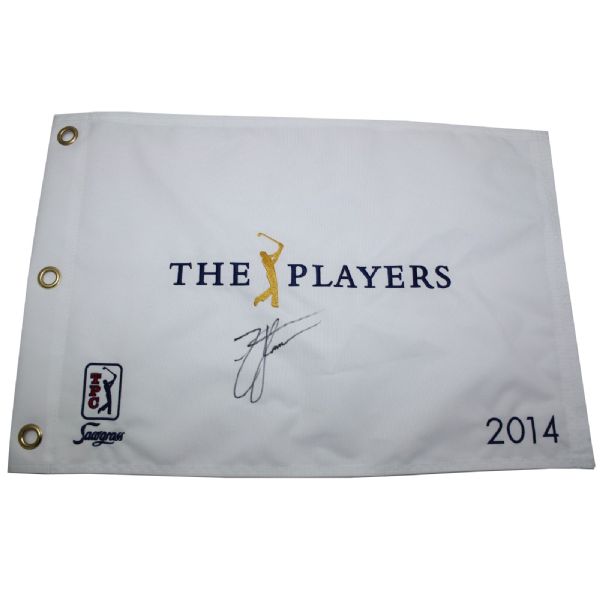 Zach Johnson Signed 2014 Players Embroidered Flag JSA COA