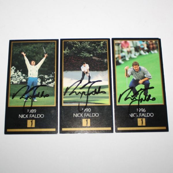 Lot of 3 Nick Faldo Signed Grand Slam Ventures Golf Cards JSA COA