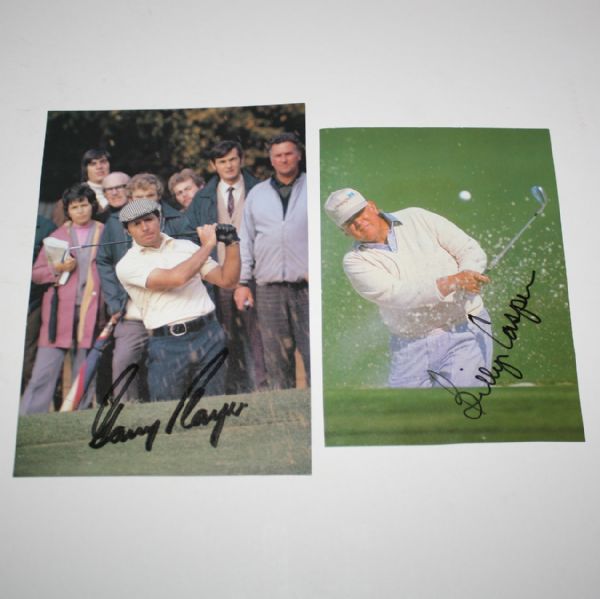 US Open Winning Hall of Famers Signed Photos - Gary Player and Billy Casper JSA COA