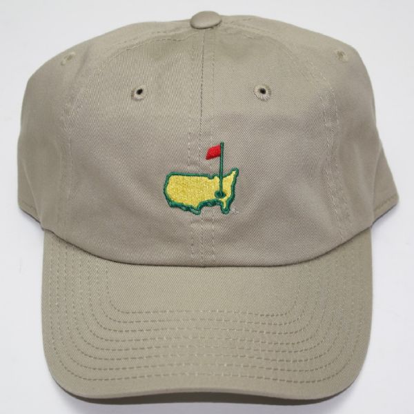 Augusta National Golf Club Khaki Hat with Augusta Logo Only - Rare Hat