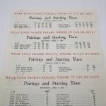 Full Set of 1956 Masters Pairing Sheets - April 5-9, 1956