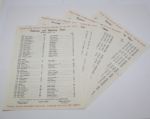 Full Set of 1956 Masters Pairing Sheets - April 5-9, 1956