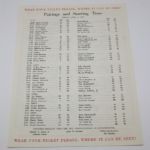 Full Set of 1956 Masters Pairing Sheets - April 5-9, 1956