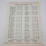 Full Set of 1956 Masters Pairing Sheets - April 5-9, 1956