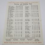 Full Set of 1956 Masters Pairing Sheets - April 5-9, 1956