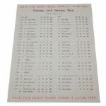 1958 Masters Sunday Pairing Sheet - April 6, 1958