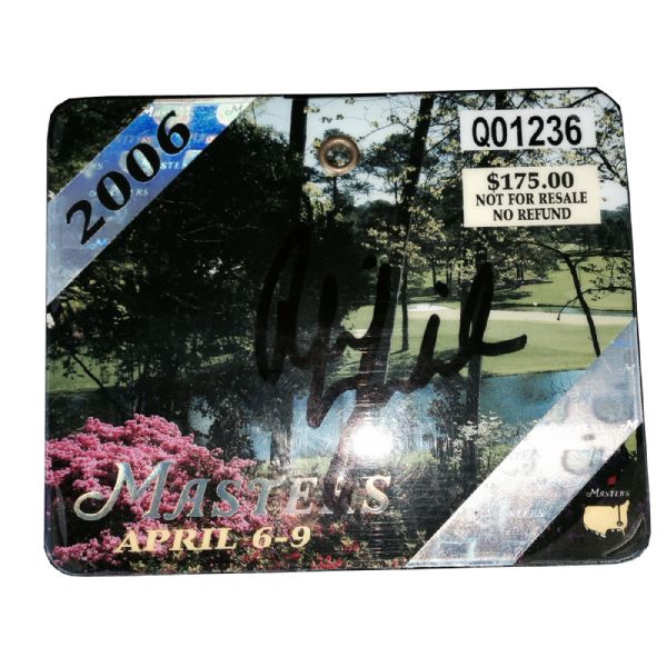 2006 Masters Badge Signed by Phil Mickelson JSA COA