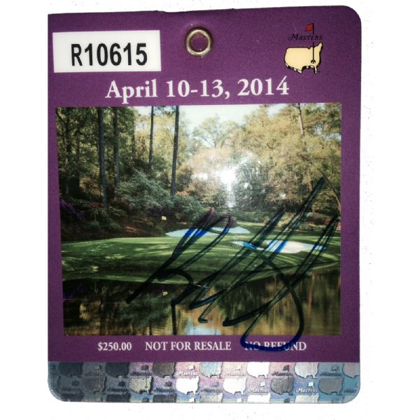 Bubba Watson Signed 2014 Masters Badge - Very Tough JSA COA