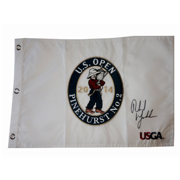 Phil Mickelson Signed 2014 US Open Embroidered Flag Tough Autograph 