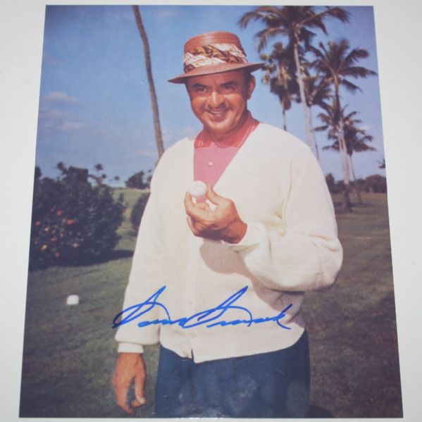 Sam Snead Signed 8x10 Photo - Holding Ball JSA COA