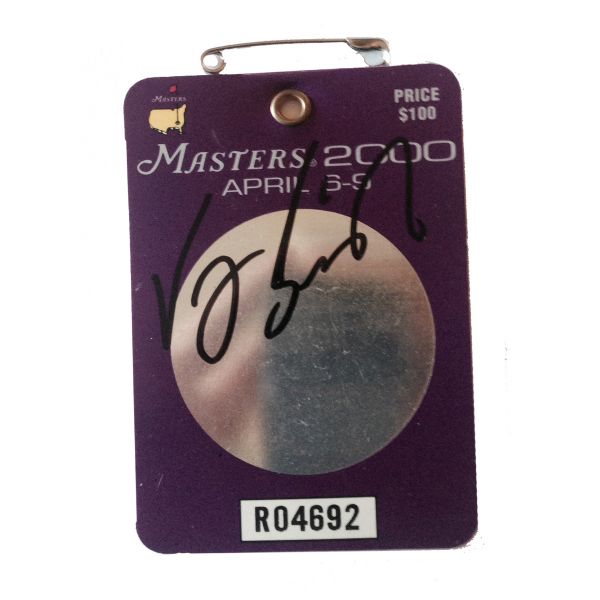 Vijay Singh Autographed 2000 Masters Badge